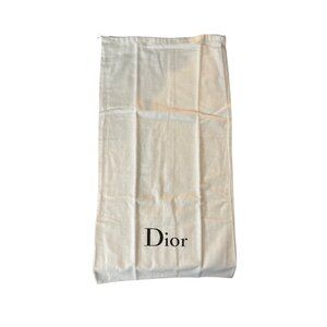 Dior Large White Drawstring Dust Bag For Shoes Or Handbags 27"x14.5" Cotton Fabr